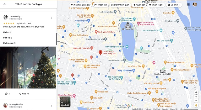 Kết quả đạt được khi chọn review Google Maps và đánh giá 5 sao tại Digimat 