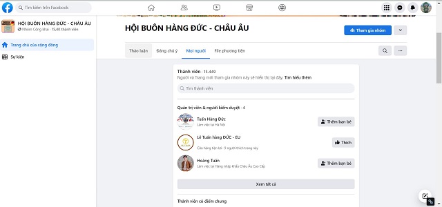 Thách thức trong quá trình chăm sóc group Facebook của Hội buôn hàng Đức - châu Âu