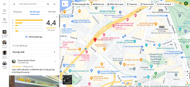 Kết quả đạt được về dịch vụ chăm sóc Google Maps cho Ten BBQ 