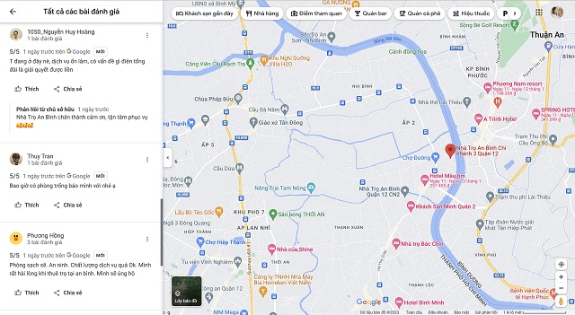 Thách thức khi thực hiện dự án review Google Map, đánh giá 5 sao cho hệ thống nhà trọ An Bình 