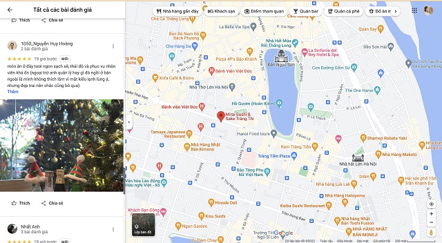 Kết quả đạt được khi chọn review Google Maps và đánh giá 5 sao tại Digimat